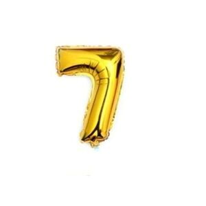 𝅺Number 7 Seven Gold  Helium Air Balloon Party Engagement Birthday NWT 16"